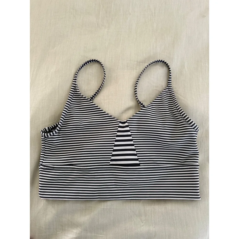 DYI Define Your Inspiration Stripe‎ Legging Set L Navy White Made USA NWOT